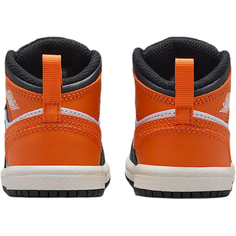 Air Jordan 1 Mid TD Shattered Backboard 2025 Trampki dla niemowląt Pomarańczowy Rozgwiazda Biały DQ8425-801