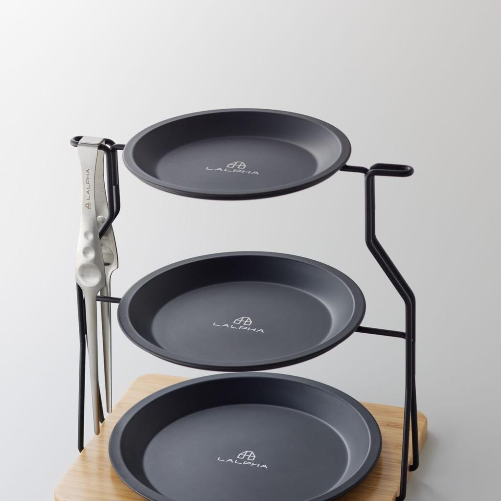 LALPHA TW-080S Assembled Plate Stand Set with Storage Case, Tableware Set for Plates, Dishware, Kitchen, Camping, and Outdoors