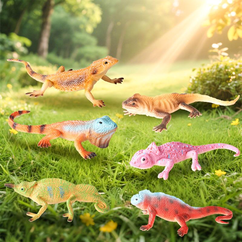 Kids' Cognitive Crawling Lizard & Chameleon Model Toy Set