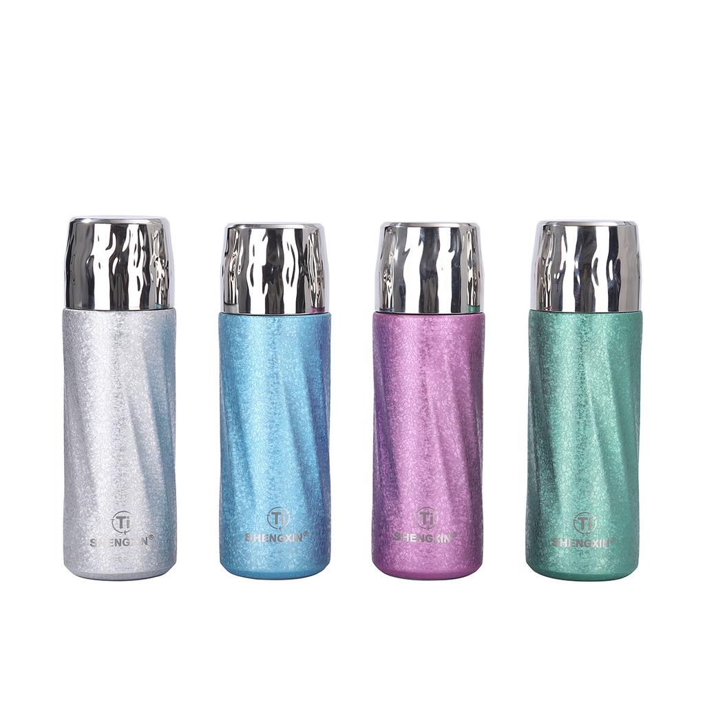 High-grade Pure Titanium Thermos Cup Outdoor Simple Handy Push Cup Tea Separation Business Gift Mug Durable Durable