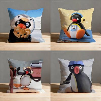 P-Pingu Kissenbezüge Schlafzimmer Wohnzimmer Sofa Heimdekoration Polyester Kissenhülle mit Reißverschluss