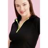 Polo Collar Neon Zipper Camisole Blouse