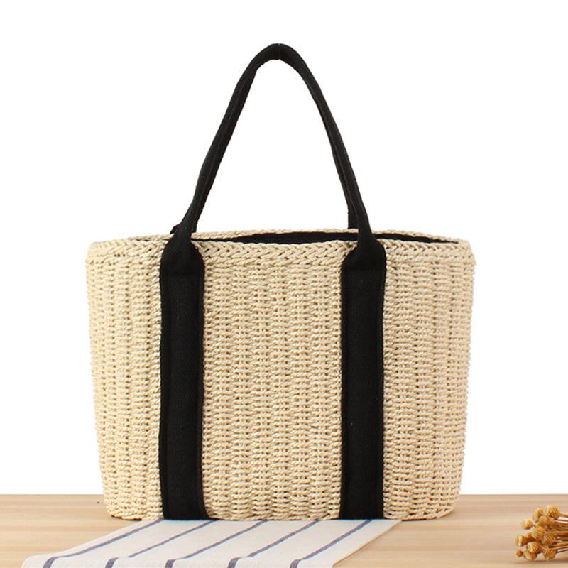 

European and American Style Woven Beach Bag: Large Capacity, Casual, Versatile Women s Tote