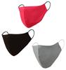 Touchstone Soft Cotton Face Masks Reusable Machine Washable Handcrafted Double Layer Fabric for Women, Men. (Pack of 3). Pink Black Blue