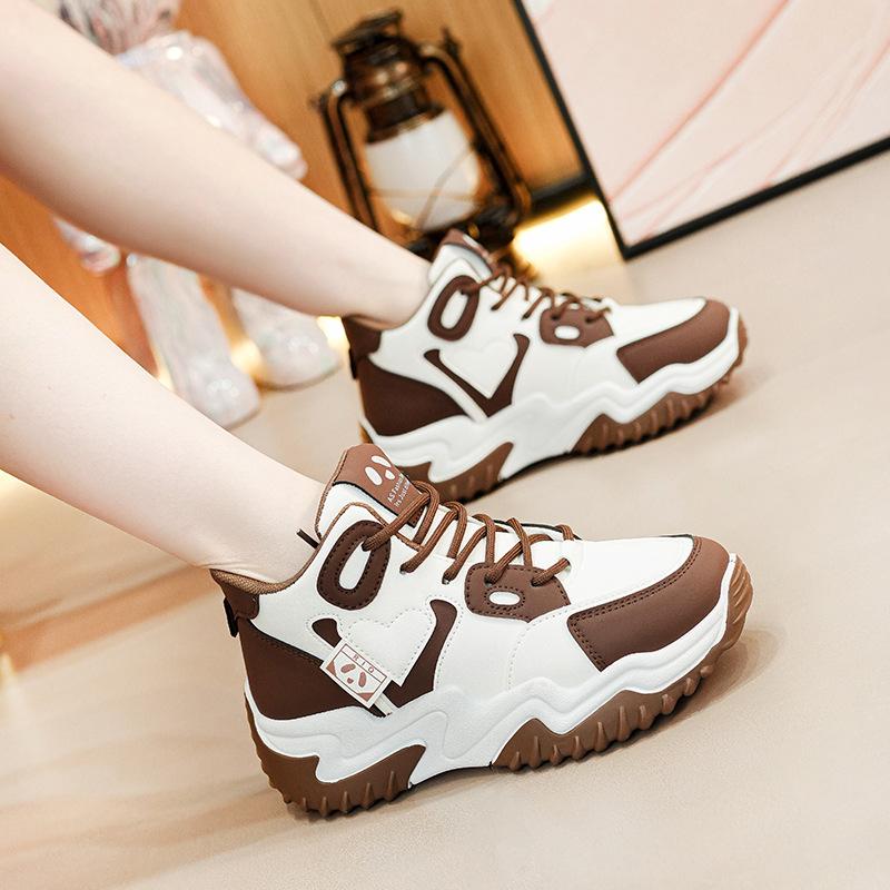 Autumn new dad shoes ins tide lace-up platform student sports and leisure shoes increase height Z