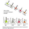 ICERIO 10PCS Lifelike Egg Bead Treble Hooks Glow Ice Fishing High Carbon Steel Sharp Barbed Fishing Hooks for Trout & Salmon