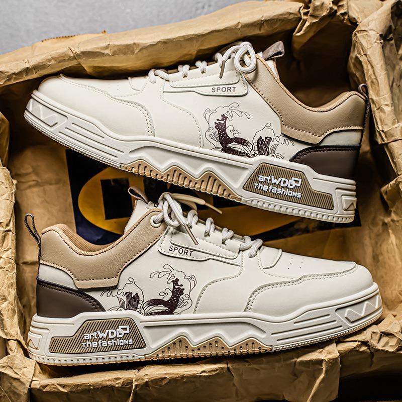 Men Vulcanized Shoes Fashion Street Skateboard Shoes 2025New Men Sneakers Luxury Leather Casual Shoe Platform Tennis Sport Shoes