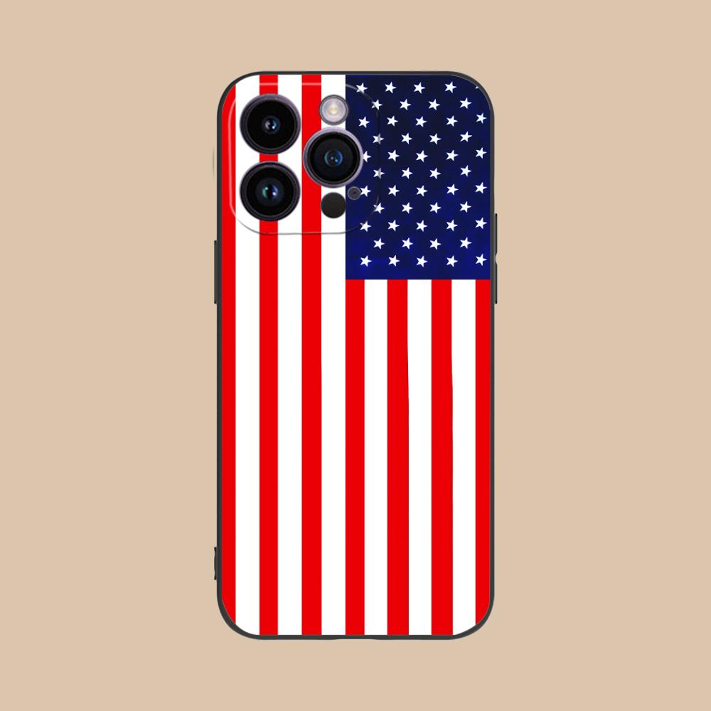 USA America Flag Mobile Cell Phone Case for iPhone 17 16 15 14 13 12 11 X XR XS 8 7 Air Pro Max Plus Mini Colorful Cover Cover