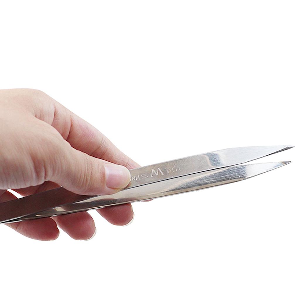 High Precision Tweezers Craft Tweezers Non-Serrated Jewelry Tweezers with Fine Point Tip Stainless Steel Needle Nose Hobby Tweezers for Sewing Beading