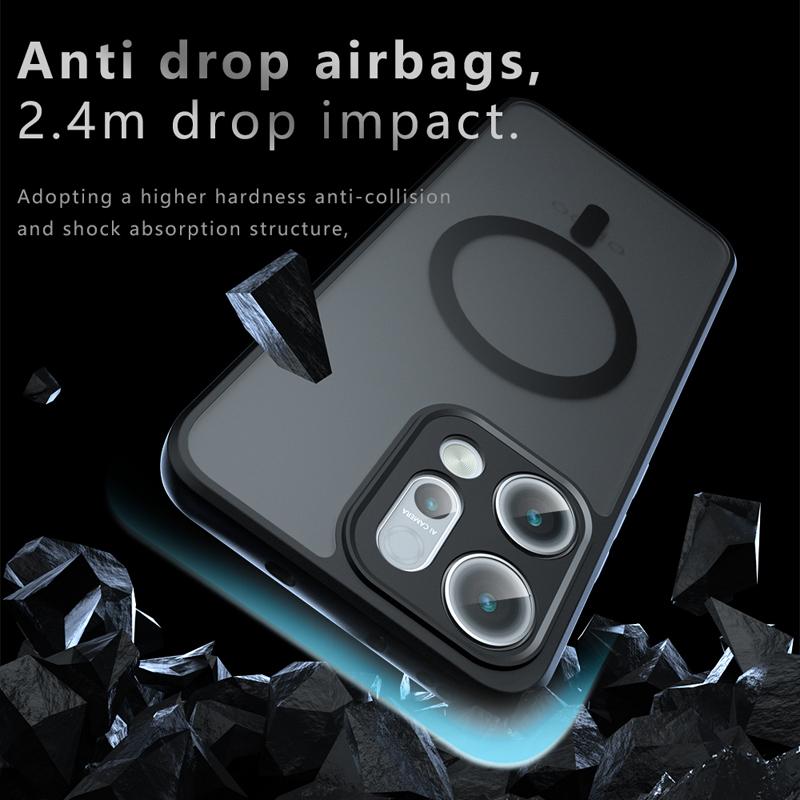 Husă pentru OPPO Reno 14 14 Pro 5G Rezistentă la șocuri Magnetică Mată PC+TPU Anti-amprentă Husă Transparentă pentru Reno14