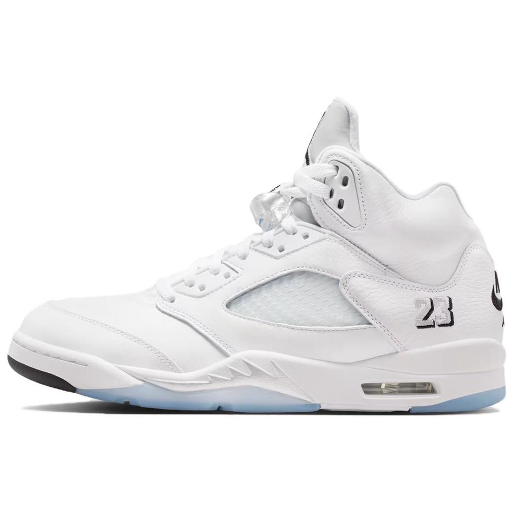Air Jordan 5 Retro Wit Metallic 2026 Heren Sneakers Metallic-Zilver Zwart HQ7978-103