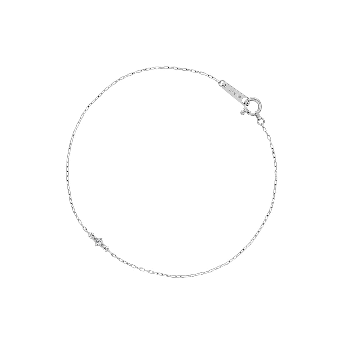 

4℃ Official Holiday Limited Edition 10K White Gold Three-Stone Bracelet, Birthday Gift for Women, Includes Jewelry Case, 112546633201