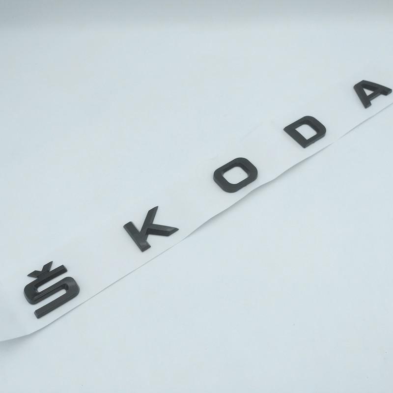 NADH5 1pcs 3D ABS high quality car Letter Front Hood Emblem Rear tail trunk Decals badge sticker Decal styling For Skoda