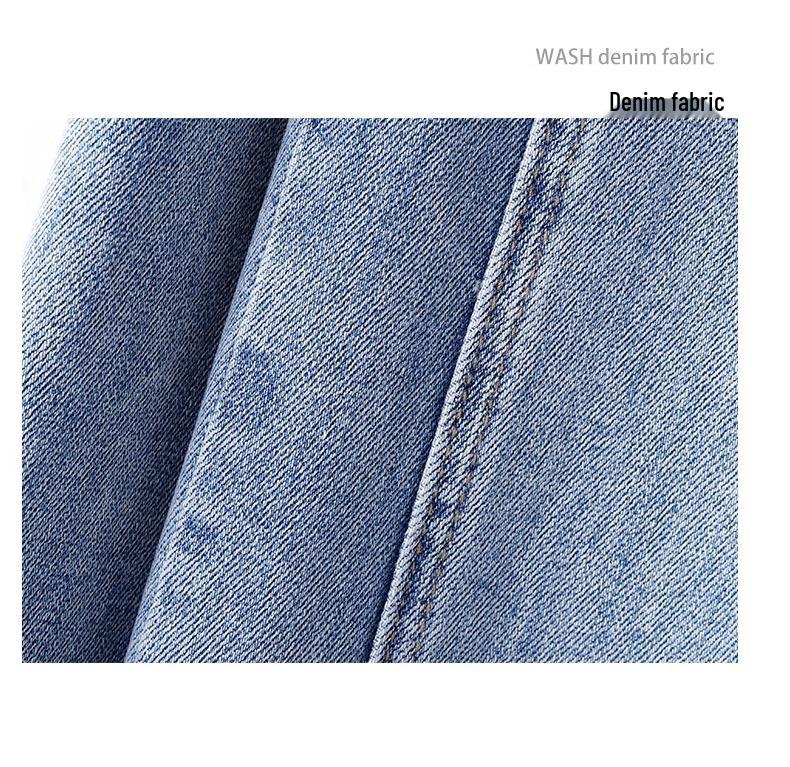 Women's Washed Blue Wide-Leg Jeans - 2025 Spring/Autumn Trendy Scimitar-Cut Loose Slimming Banana Pants