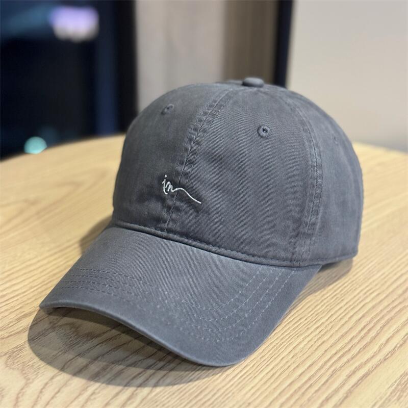 New product simple letter embroidery baseball cap men's and women's pure cotton breathable and versatile face small sunshade cap