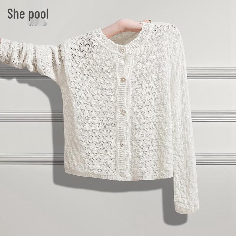 Women s Wool Blend Round Neck Knitted Cardigan One Size