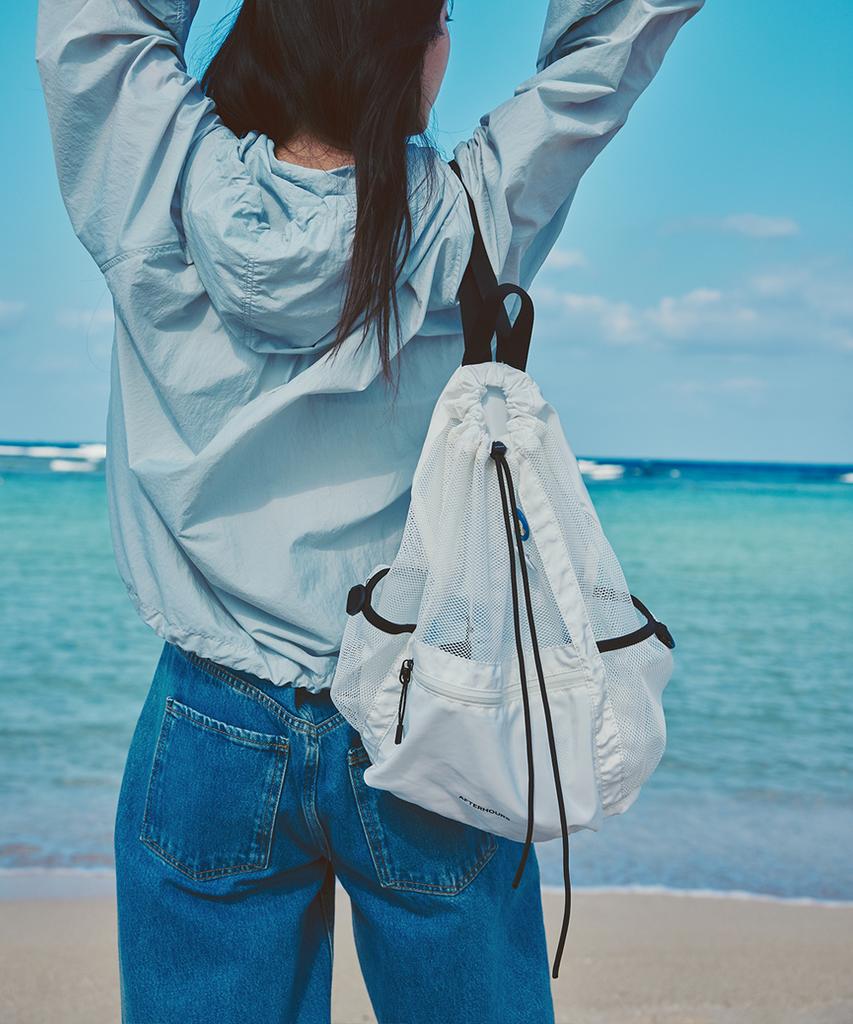 Afterhours Drawstring Light Mesh Backpack (White)