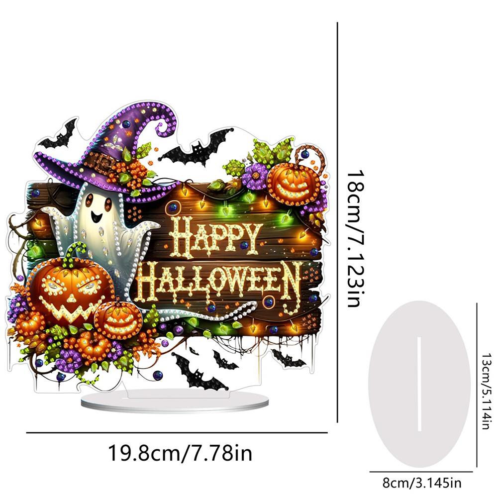 Acrylic Halloween Theme Diamond Painting Tabletop Ornaments Kit Table Top Diamond Painting Ornament Kits Home Bedroom Decoration