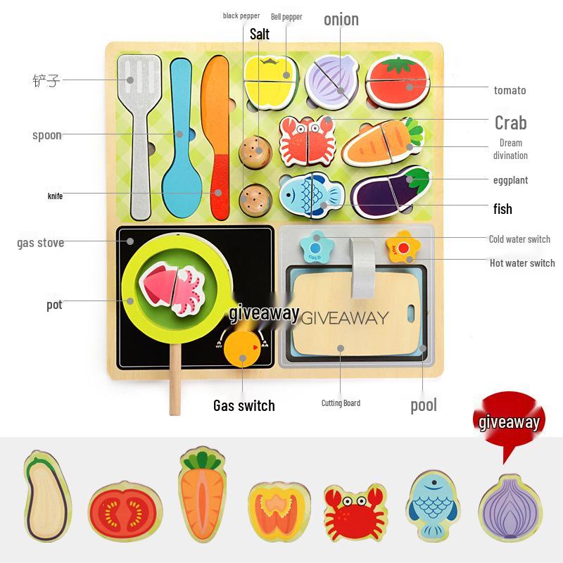 

Деревянный Маруко Детский Набор для Нарезки Фруктов Кухонная Игрушка Набор для Барбекю