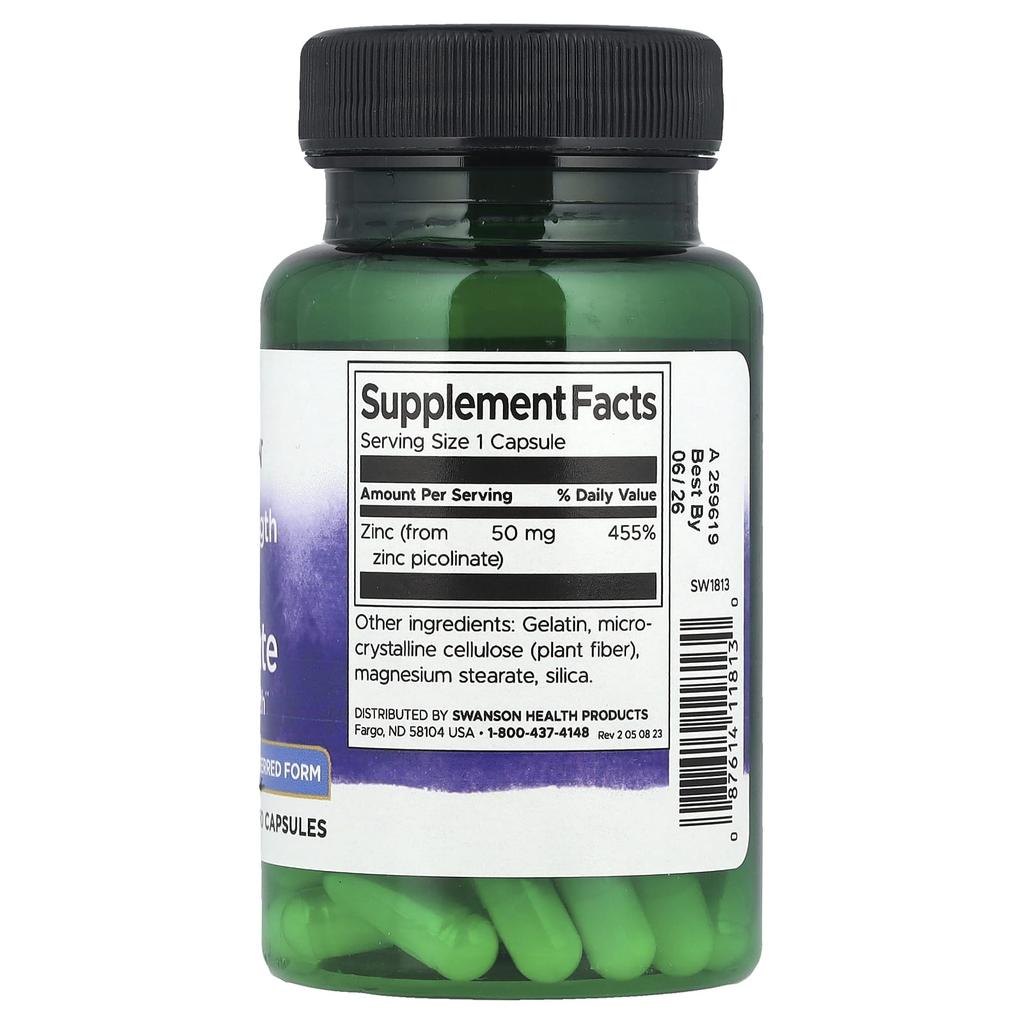 Zinc Picolinate, Extra Strength, 50Mg, 60 Capsules