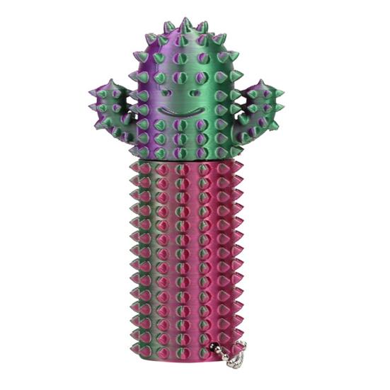 Stress Relief Spiky Cactus Fidget Toy Textured PLA Smiling Cactus Toy Portable Travel Cactus Pain Stimming Tool Sensory Toy