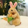 Simulering kanin plysj leketøy realistisk kanin utstoppet dukke naturtro dyreleker for barn Jenter Bursdagsgave Rominnredning