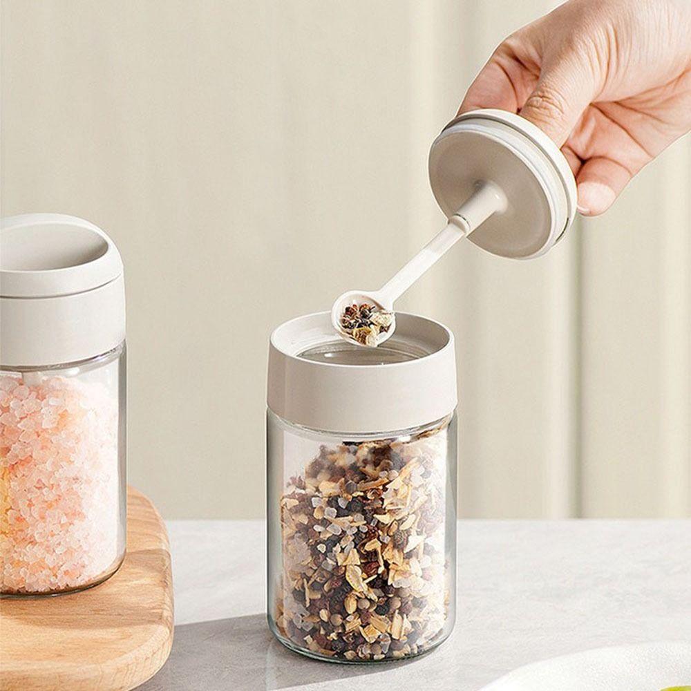 4 Stück Versiegelter Glas-Gewürzbehälter Feuchtigkeitsdichte Gewürzflasche Mehrzweck-Gewürzbox Restaurant