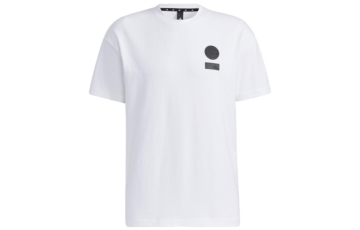 

Adidas T Shirts Men s White Crew Neck Moderate Straight Fit GP0855 S