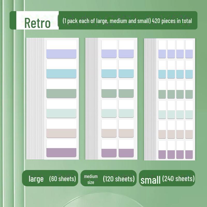 Custom Morandi Index Label Sticky Notes – Fluorescent Bookmarks for Students