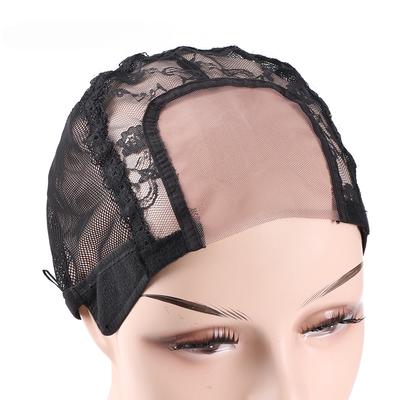 1PC U část švýcarská krajková paruková čepice Černá síťovaná paruková čepice pro výrobu krajkových paruk Tkací čepice s nastavitelným popruhem Nástroje na výrobu paruk