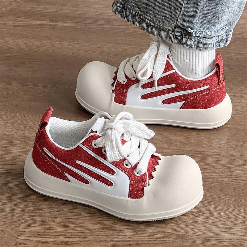 Fashion Shoes Cswo01 Men's Open Smile Eggshell Niche Couple Big Head Thick Sole Heightening American Retro Board Casual Shoes Cm