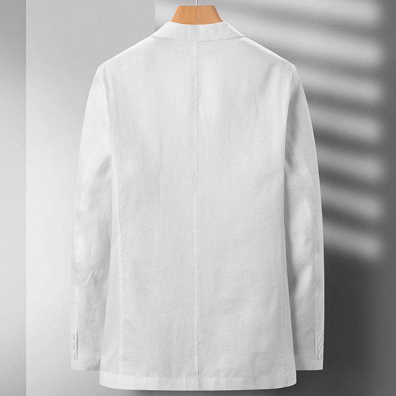 Men's Summer Linen Casual Blazer - Lightweight Suit for Young and Middle-Aged