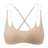 Wirefree Bralette With Crossed Thin Straps French Style Seamless Push-Up Small Bust Backless Design Comfort