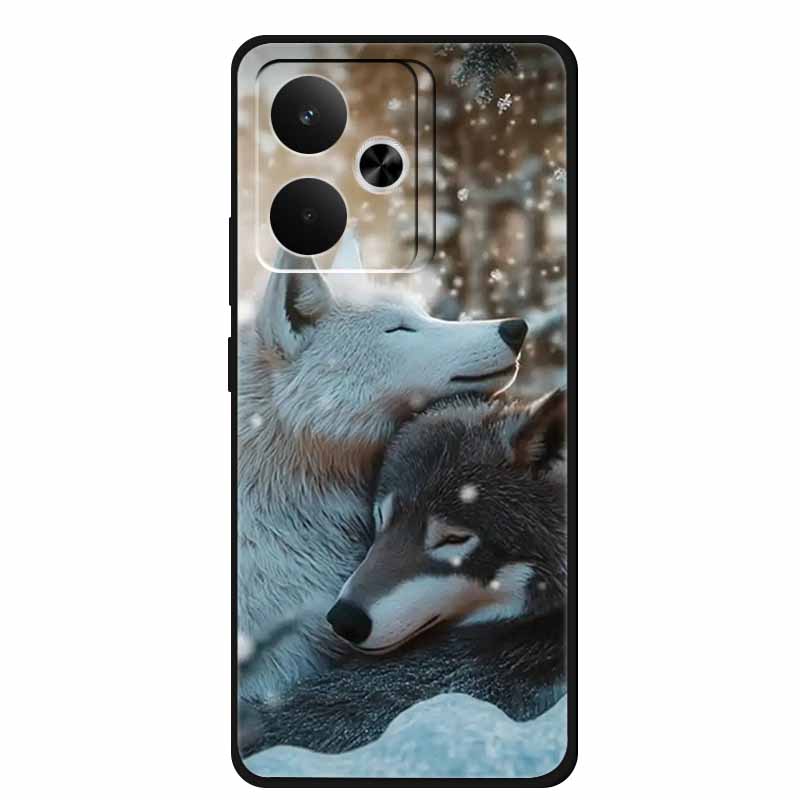 Phone Case For Realme GT 7T Case Flowers Soft Black Silicone Back Cover For Realme 14 5G 15 Pro GT7 Case Shockproof Coque Fundas