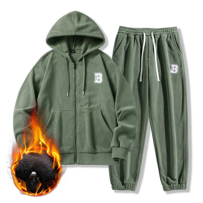 

Зимний новый мужской повседневный спортивный костюм с термобельем, кардиган с капюшоном 4XL