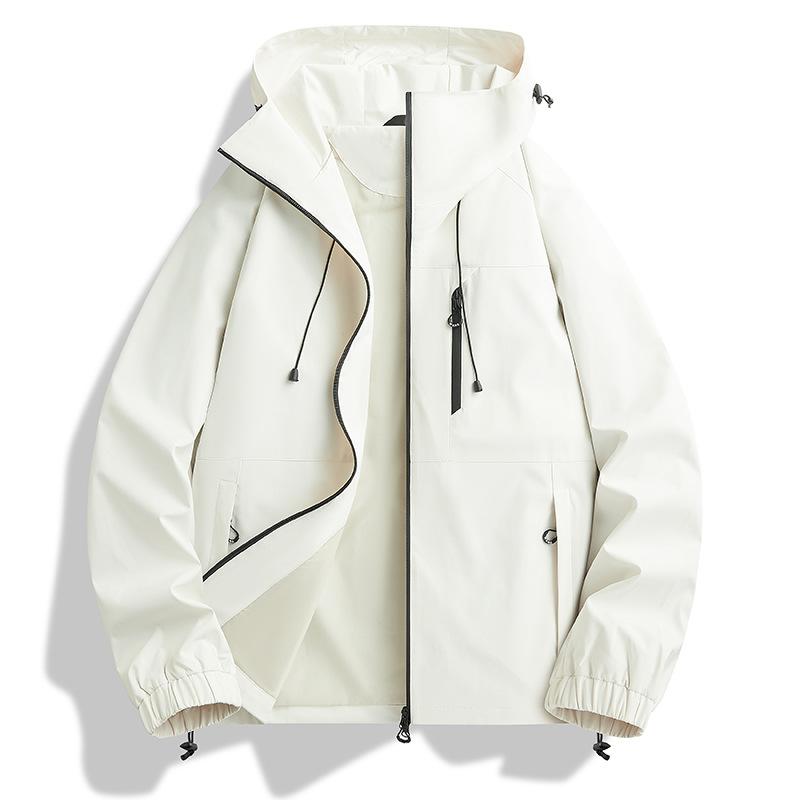 New Spring and Autumn Solid Color Jacket for Men and Women Loose Versatile Casual Hooded Jacket for Neutral Couples