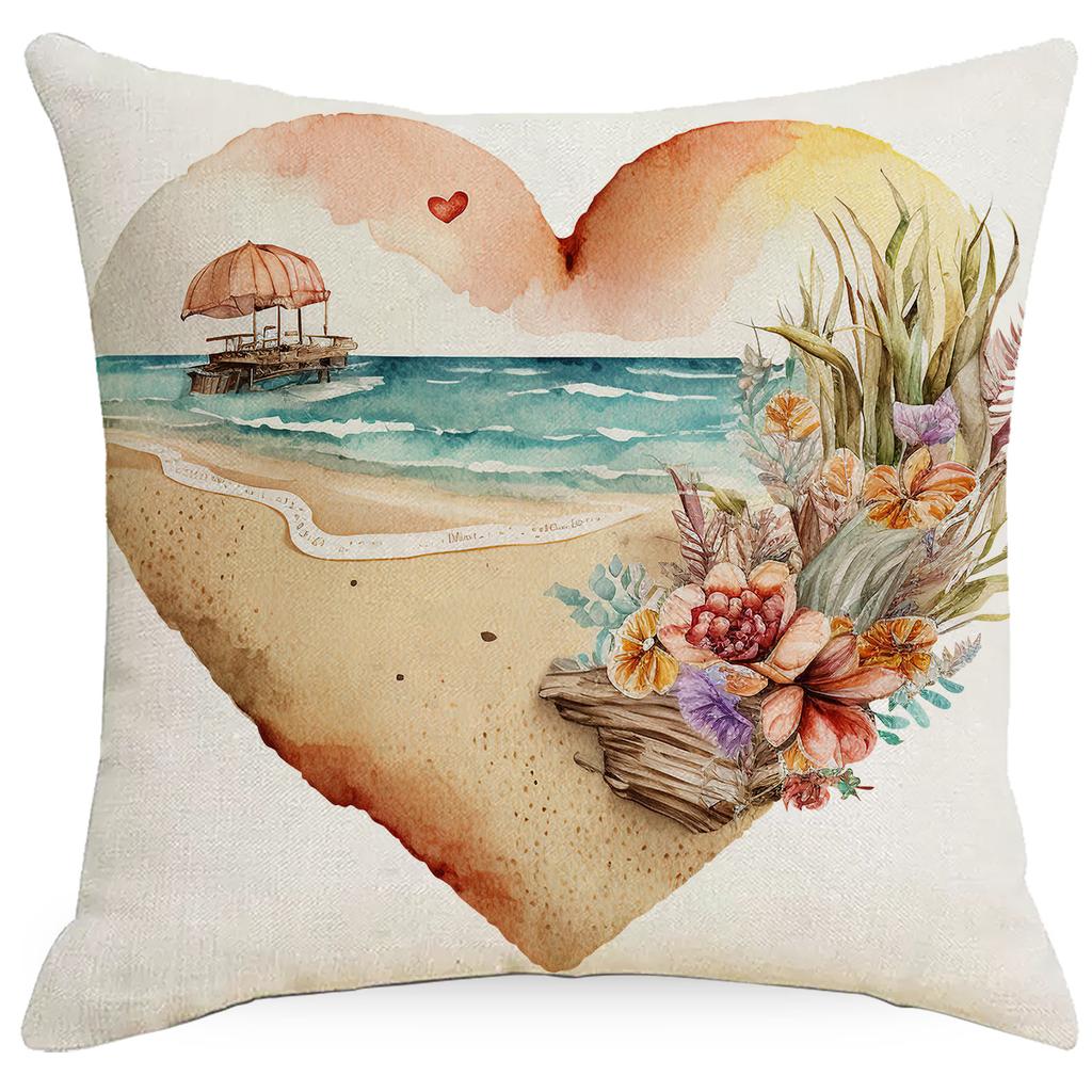 Summer Beach Scenery Pillow Case Sofa Living Room Pillow Case Home New Style