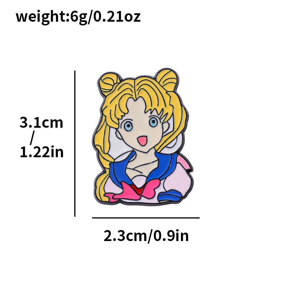 День Личности Творчества Мужчина Сейлор Мун Металлическая Бляшка Милый Заяц на Луне Сейлор Мун Сплав Брошь