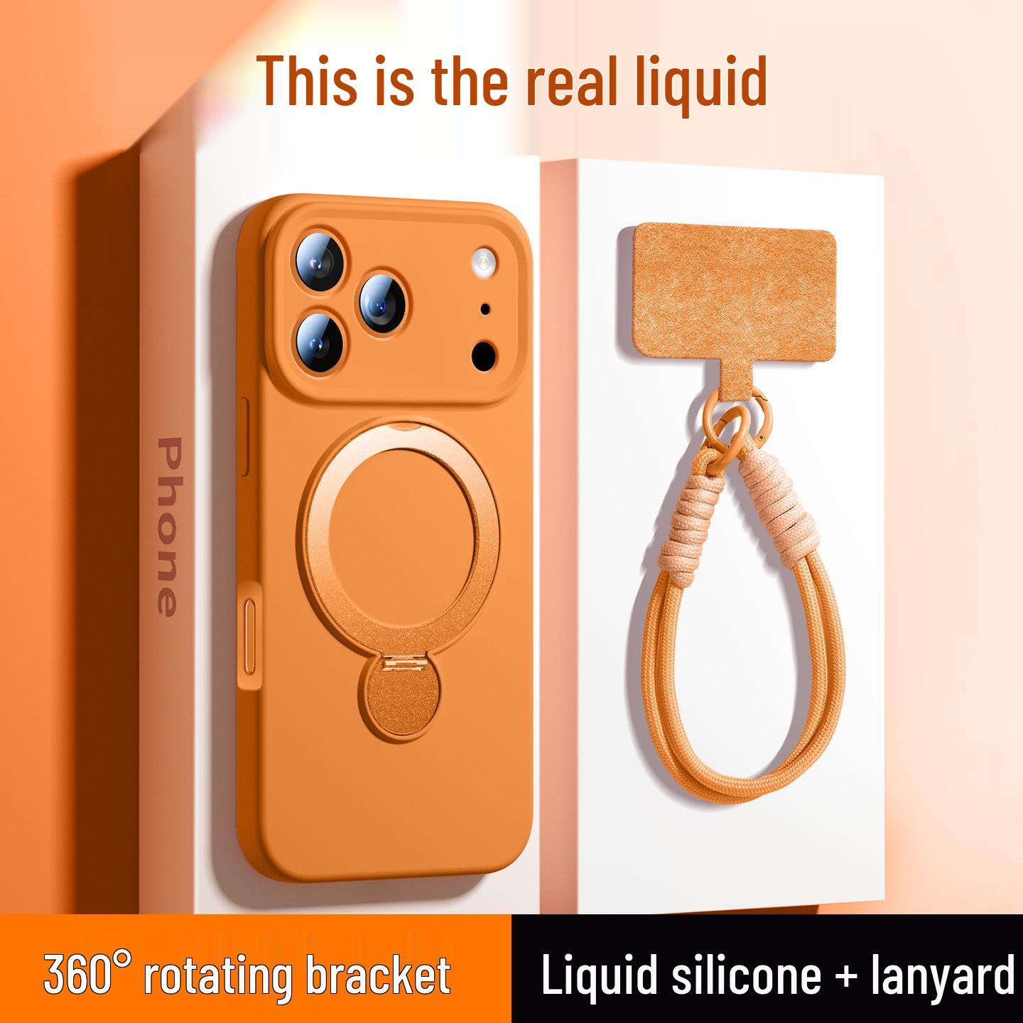 iPhone 17 Pro Max/Pro Lanyard Liquid Silicone Magnetic Anti-Drop 360° Stand Case iPhone 17 Pro Max