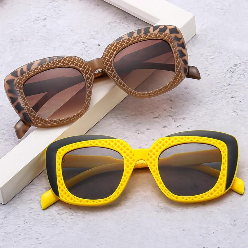 SHAUNA New Hip Hop Double Color Sunglasses Women Fashion Gradient Eyewear Shades UV400 Men Square Unique Sun Glasses
