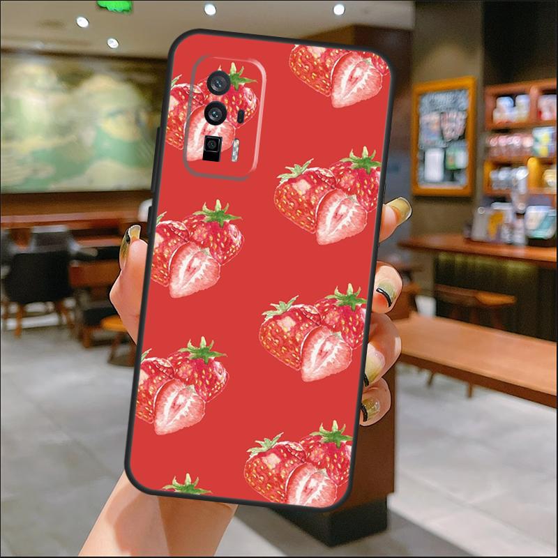 Strawberry Case For Xiaomi 14 Ultra 15 13 11T 12T 13T 14T Pro POCO X7 Pro X3 X5 X6 M6 F5 F6 Pro Cover