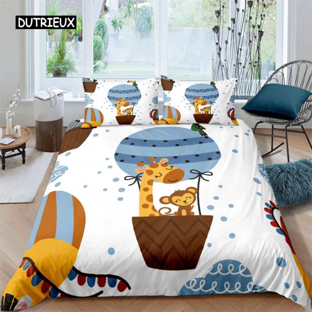 Kinder Affe Bettbezug Niedliches Cartoon Tier Bettwäscheset Lieblicher Kleiner Affe Bettdeckenbezug Für Jungen Mädchen Kinder Schlafzimmer Deko