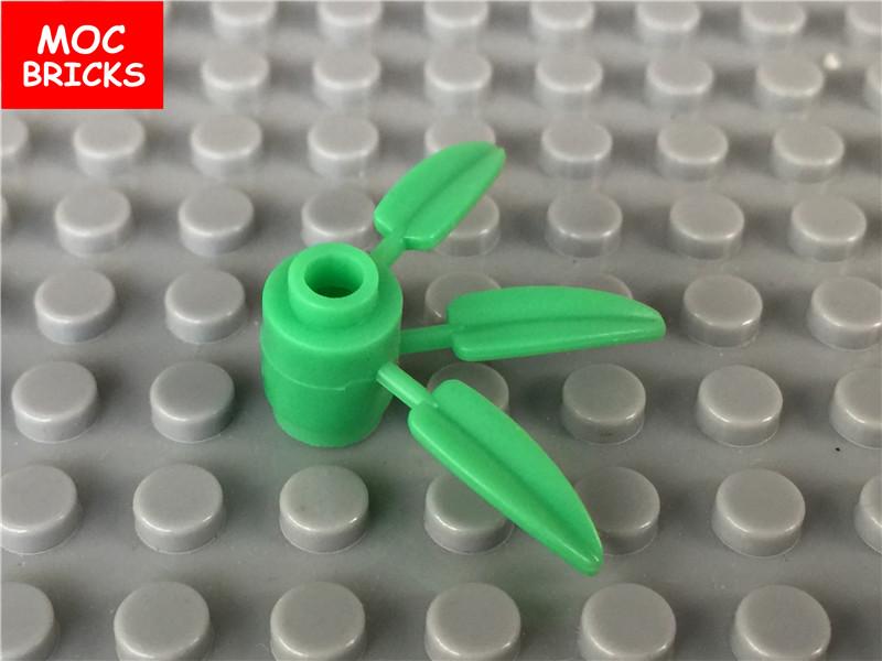 Non-Toxic 20Pcs/Lot Moc Bricks The Plant Green Bamboo Tree Leaves For Flowers Fit With 30176 Diy Building Blocks Figure Toy Kids Toys Gift