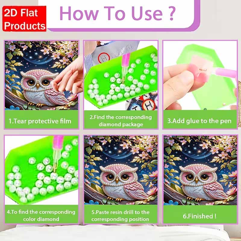 DIY Süße Eule Perlen Diamant Kunst Kits Ohne Rahmen 30x40cm Edelstein Kunst Diamant Malerei Kits für Erwachsene/Anfänger Geschenkidee Heimwanddekoration