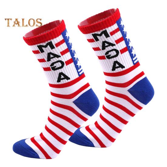 

1 пара носков, полосатые носки средней длины Trump, соответствующие цвета, высокая эластичность, противоскользящие, мягкие дышащие, повседневные спортивные носки унисекс на четыре сезона One Size A