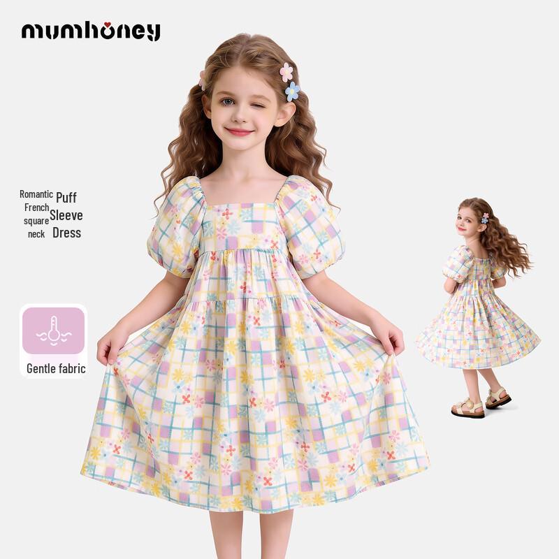 Heini Mumu Girls  Floral Puff Sleeve Summer Dress 160