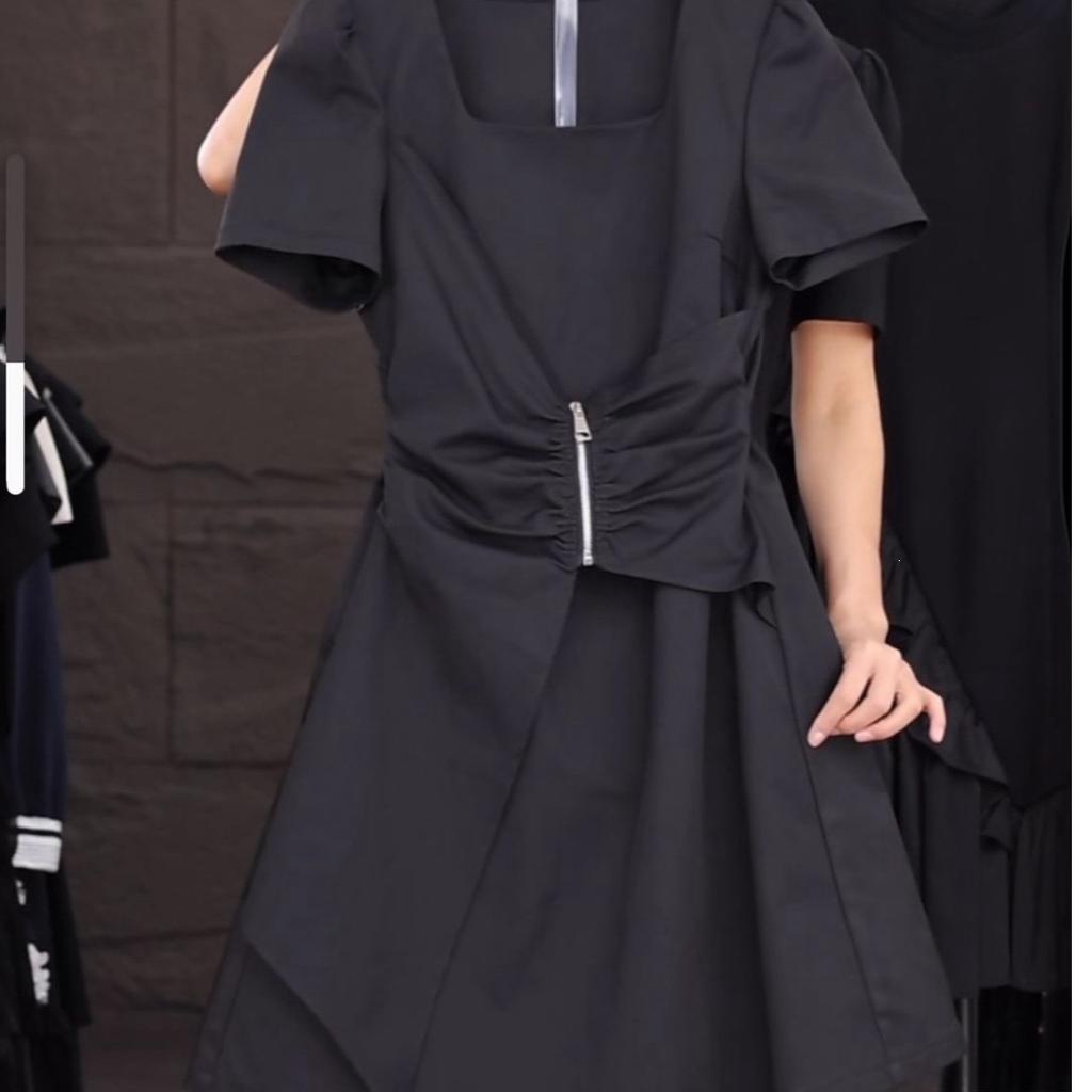 Large size design women's clothing summer temperament new age-reducing and thin fashion mm dress small black dress