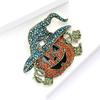 Creative Alloy Rhinestones Big Pumpkin Wizard Brooch Halloween Men'S And Women'S Suit Sweater Corsage Ornament Pin