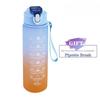 900ML/1000ML Gradient Sports Water Bottle with Time Scale BPA Free Straw Mug Portable Fitness Cup for Kids Outdoor Use