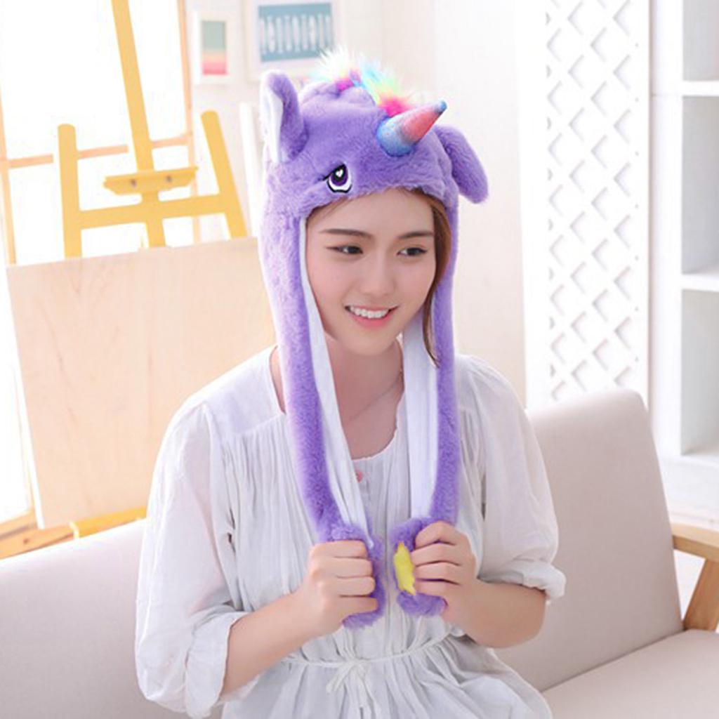 Funny Plush Hat Ear Moving Jumping Cap 